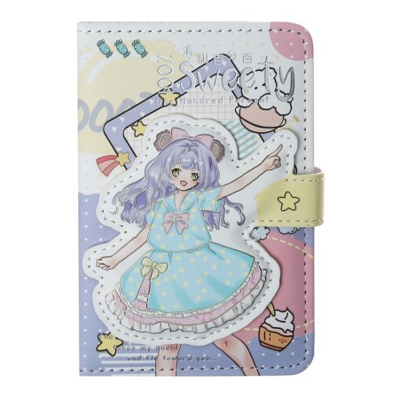 Gift notebook, A6, 112 sheets, color block, with a curly knife, PVC cover, "anime", mix-4