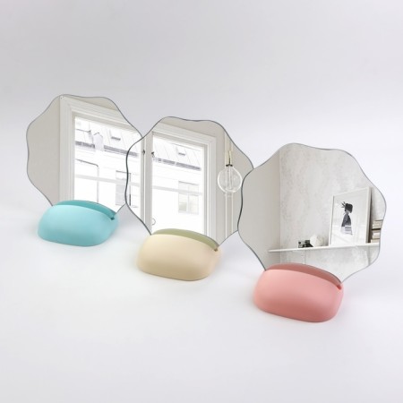 Mirror desktop oval (1) b/took 17*18*9.5cm plastic mix K/box QF-4