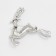 New Year! New Year's Brooch "Deer", white color in silver
