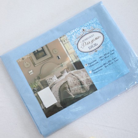 Set of 1.5sp Blue 4 (sheet 150x215cm, pillowcase 70x70cm) Byaz, 120g/m, HL100%-6