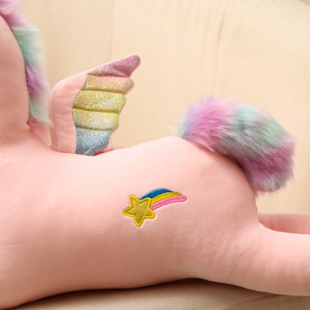 Soft toy "Unicorn", 60 cm, pink color-4