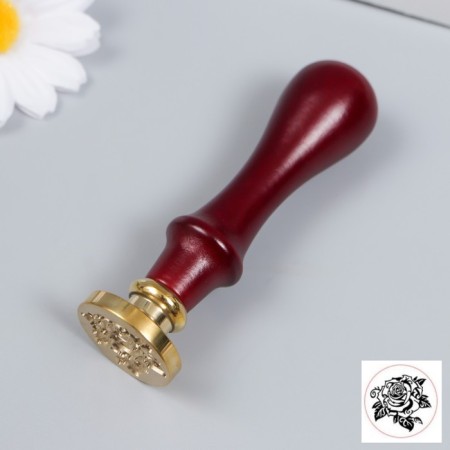 Surgical set "Large rose" Print, pen, spoon, wax - 3 colors, candle 3.5x11x23 cm-2