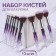A set of makeup brushes "Luminous", 10 objects, PVC - cover, black/purple color