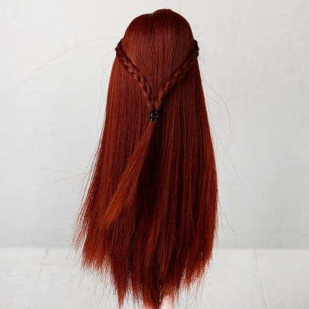 Hair for dolls "straight with pigtails" size is small, color 350-2