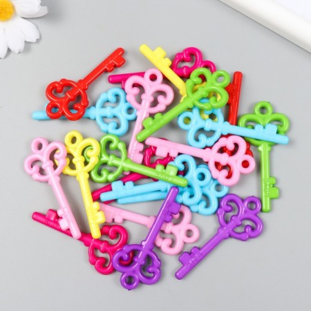 Decor for creativity plastic "Color keys" set 20 pcs 0.4x2.8x6.1 cm