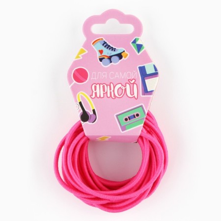 Hair gum “for the brightest” 18 pcs., Diam. 4 cm-1