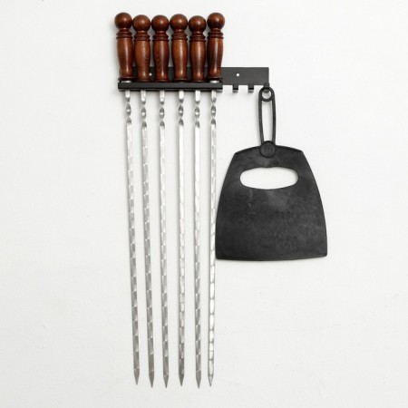 Set for barbecue "Mangalych" Shampur 50 cm - 6 pcs, dough, suspension-1