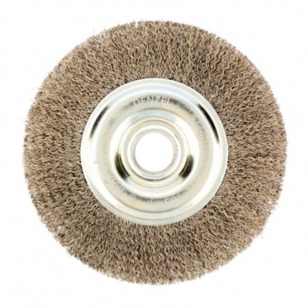 Denzel Ushm brush, 150 mm, landing 22.2 mm, flat, twisted stainless wire 0.3 mm-1