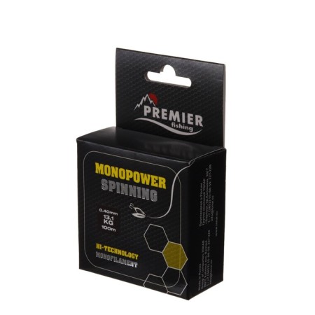Premier Fishing Monopower Spinning Lines, diameter 0.4 mm, test 13.1 kg, 100 m, fluorescent yellow-1