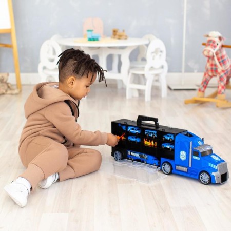 Auto -VOCIS CAIS GIVITO "Police Plot", with cars, with tunnel, blue color, 64 cm-4