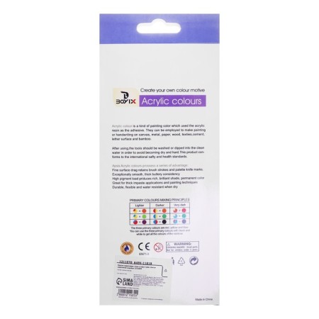 Acrylic paints, 12 colors, in a plastic tube, 12 ml, in a cardboard box-4