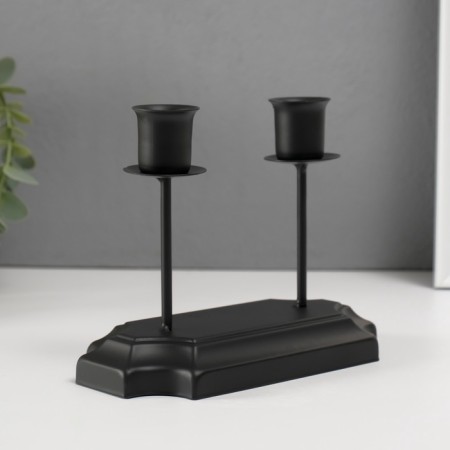 Summary Metal for 2 candles "Aristotle" black d = 2.5 cm 8x16x12 cm-2