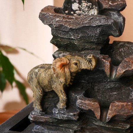Fountain "An elephant on the rock" 16x20x26 cm (with backlight)-1