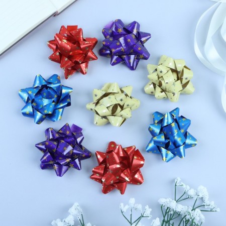 Bant star No. 7.5, packing 8 pcs., Metalik with a pattern, mix