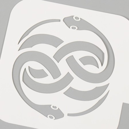 Plastic stencil "Symbol of the snake", size 9x9 cm-2
