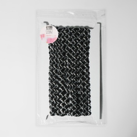 Decorative braid, 10 mm, 10 ± 1 m, black/silver color-2