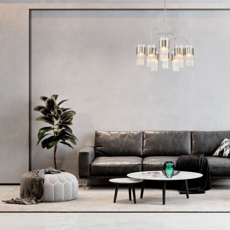 Suspended lamp 8x40W E14, size 75x75x111 cm-5