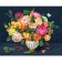 Diamond mosaic with partial filling on canvas "Flowers", 40 x 50 cm