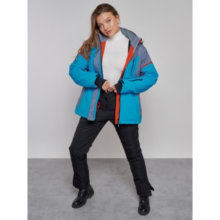Ski jacket women's winter, size 60, blue color-12