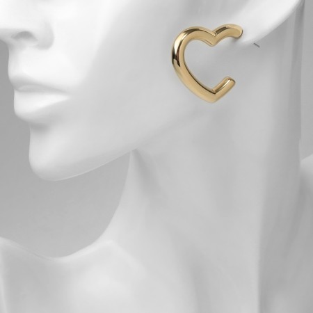 Earrings Plastic "Heart" Dungeon, Color Gold-3