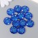 Buttons plastic for creativity 2 punctures "Kant Rhin" set 12 pcs blue d = 1.7 cm