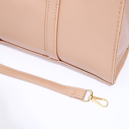 Bag Female Tout with zipper, beige color-5