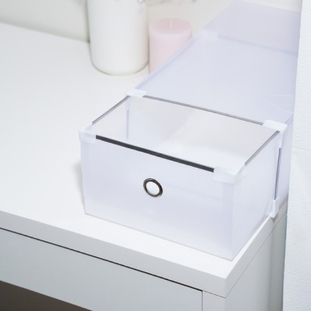 Shoe storage box Large Size sharing 22 × 34 × 13 cm, white color-3