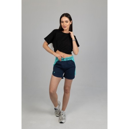 Women's shorts, size 50, dark blue color, turquoise-8