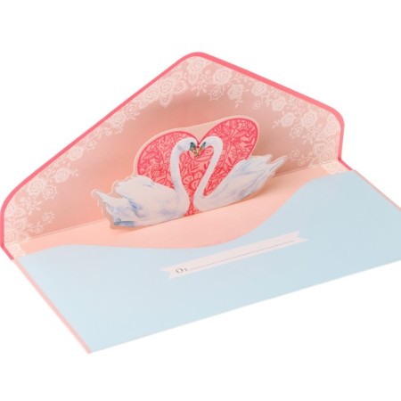 Money envelope "Happy Your Wedding Day!" cutting, part inside, blue background, 9.3x19 cm-1
