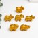 NECSK Polystone "Golden Elephants" set of 6 pcs 3x3.5x1.7 cm