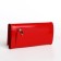 Women's wallet on the button, red color
