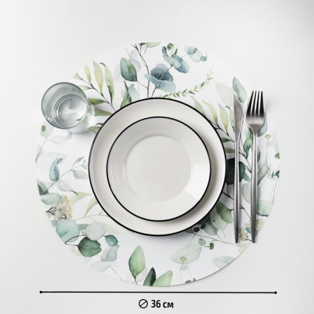 Serving napkin on the Watercolor table, D = 36 cm-2