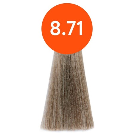 Cream-color hair Permanent Ollin Professional N-Joy, tone 8/71, light-brown brown-pipe, 100 ml-1