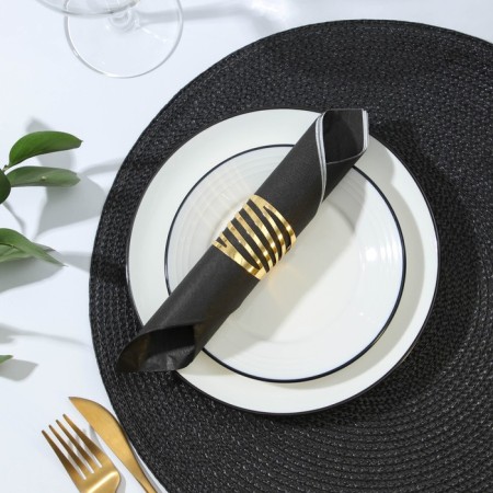 Ring for napkin "Lines", 4 × 4 × 4 cm, gold color-1