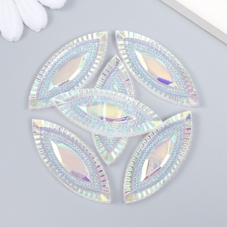 Decor for creativity Plastic "Eye" Holography White set 6 pcs 2x5 cm-2