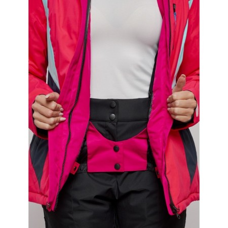 Ski jacket women's winter, size 46, pink color-7