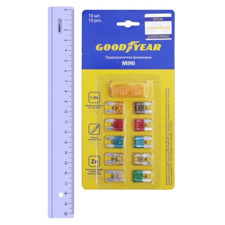 Goodyear flag fuses “mini” 10 pcs + extractor, 5 a - 30 a-1