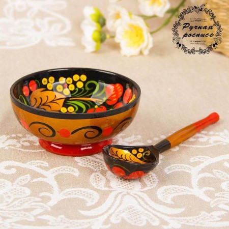 Set "Roset with a spoon", 10 × 4 × 10 cm, Khokhloma-6