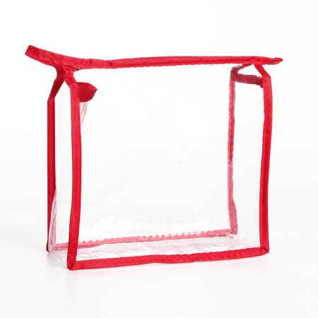 Lightning cosmetic bag, red/transparent color-1