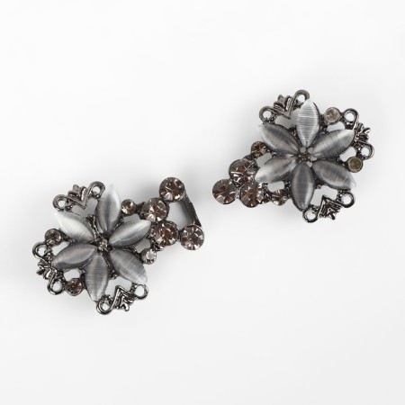 Decorative fastener, 6.5 × 3 cm, black/gray color-1