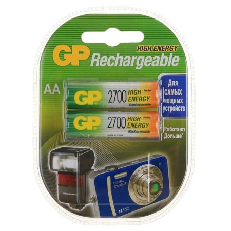 Battery GP, NI-MH, AA, HR6-2BL, 1.2V, 2700 mAh, blister, 2 pcs.-2