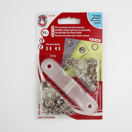 Shirt buttons, open, with the installer, d = 10 mm, 15 pcs, silver color-5