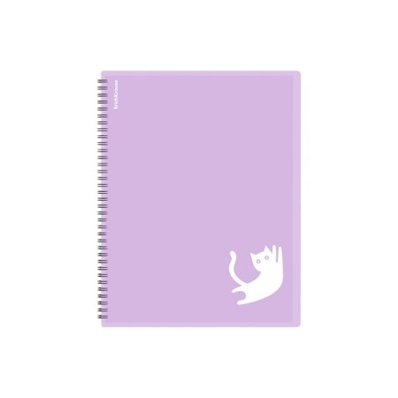 Folder 20 inserts on spirals, A4, 600 μm, Erichkrause "Pastel Bloom Cats", texture "Sand", mix-3