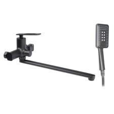ACCOONA A71127AT bath mixer, single -leaf, pour 300 mm, shower set, black