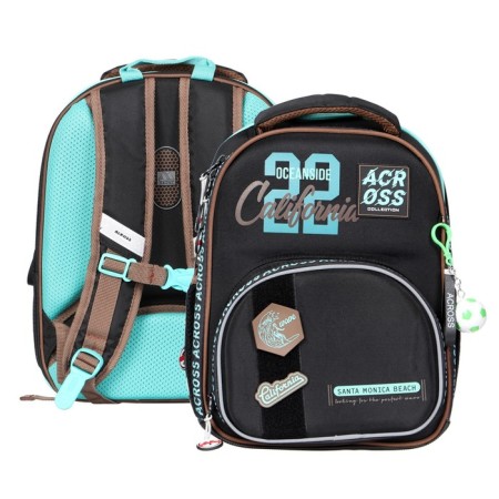 Frame backpack 37 x 28 x 12 cm, Across 194, filling: bag, pencil case, dark gray ACR22-194-2