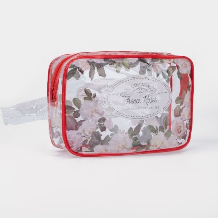 Cosmetic bag with lightning, red color