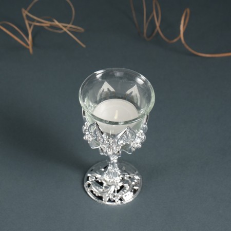 Glass "pleasure" 12*6.5*6.5 cm, silver-3