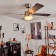 Ceiling fan with Gelsina, E14, 1x60W lamp, steel, nickel, glass, white