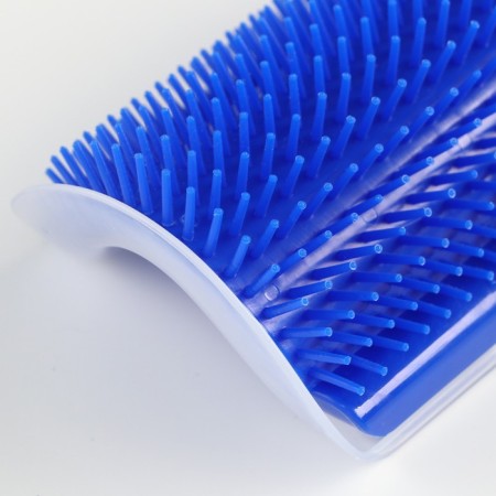Massager - Cheskalka on an angle with cat mint for cats, size S, 13.5*9*5 cm, blue-9