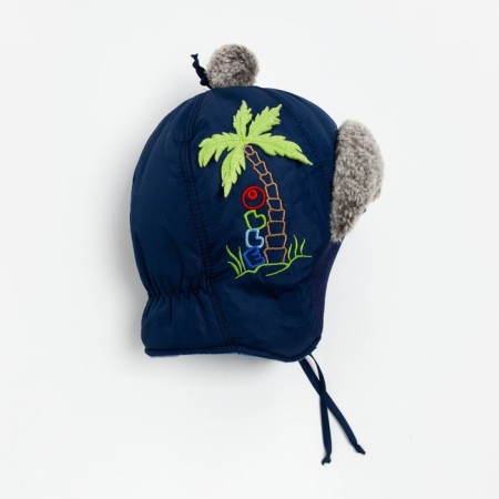 Hat for the boy "Giraffe", the color is blue, size 48